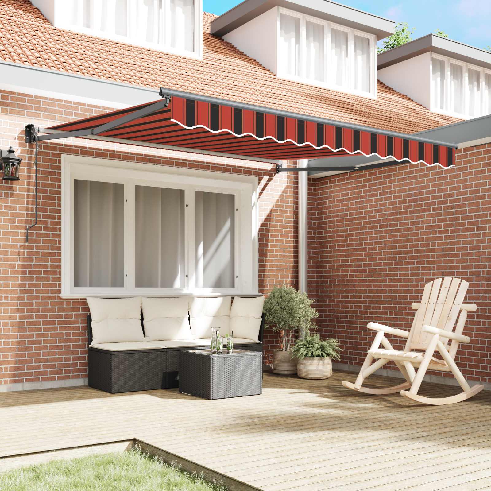Markies Rood En Zwart 350 X 250 X 165 Cm Polyester Oranje/Zwart/Geel