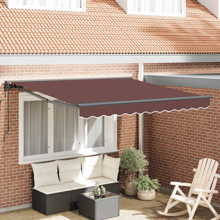 Zijde Frame Bruin 400 × 300 Cm Polyester Met Pu-Coating Bruin (Anthraciet Frame)