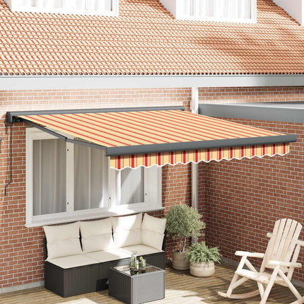 Uitschuifbare Luifel Geel En Oranje 500 X 300 X 165 Cm Geel/Oranje/Wit