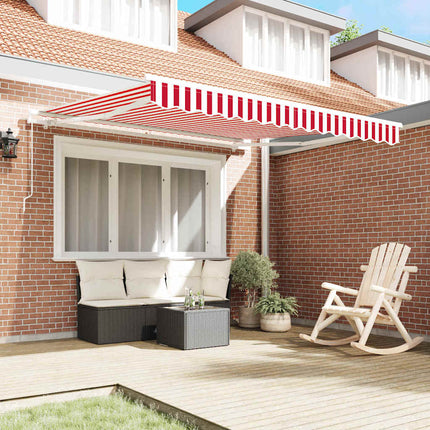 Uitschuifbare Luifel Polyester En Aluminium Rood En Wit