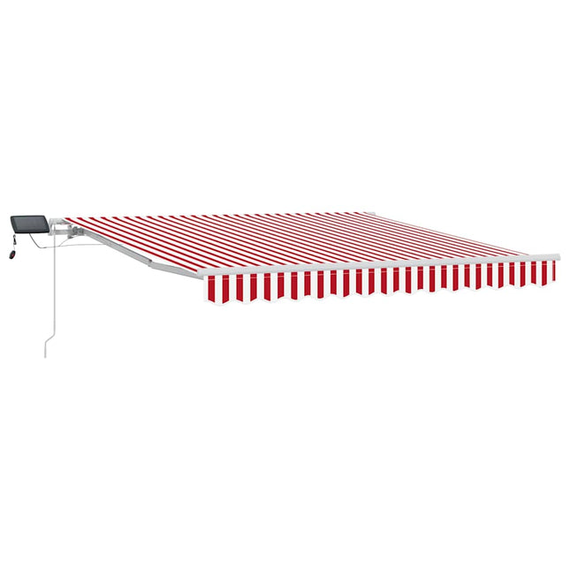 Uitschuifbare Luifel Stof En Aluminium Rood En Wit