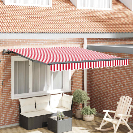 Uitschuifbare Luifel Stof En Aluminium Rood En Wit