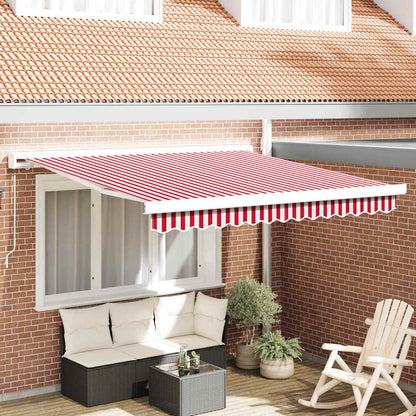 Inklapbaar Zonnescherm Stof En Metaal Rood En Wit