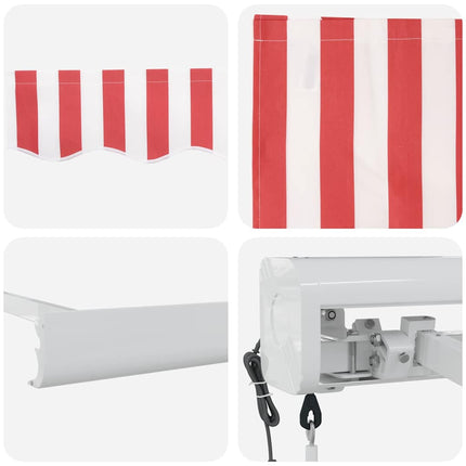 Uitschuifbare Luifel 350 X 250 X 165 Cm Rood En Wit