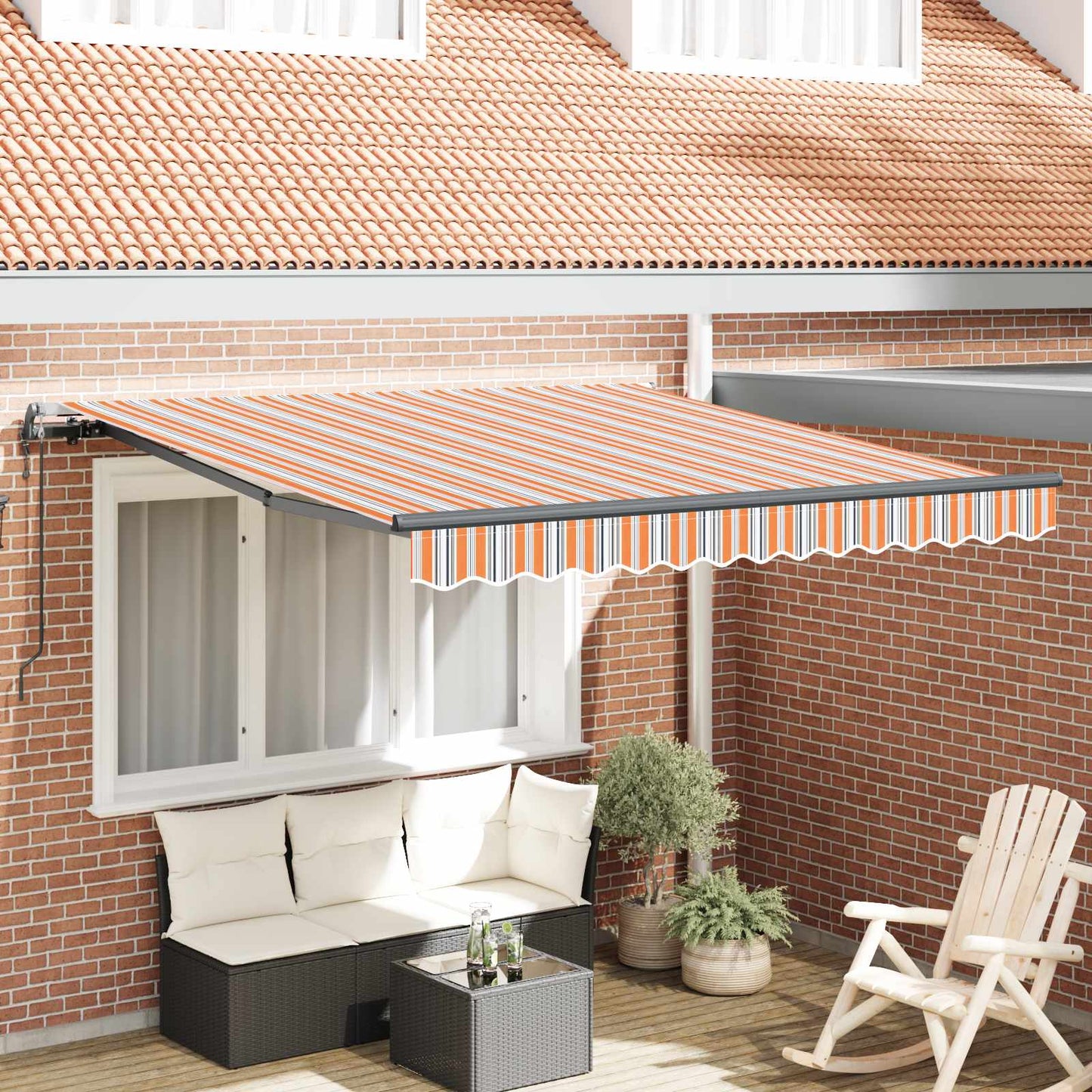 Inklapbaar Zonnescherm Multikleur Blauw En Oranje