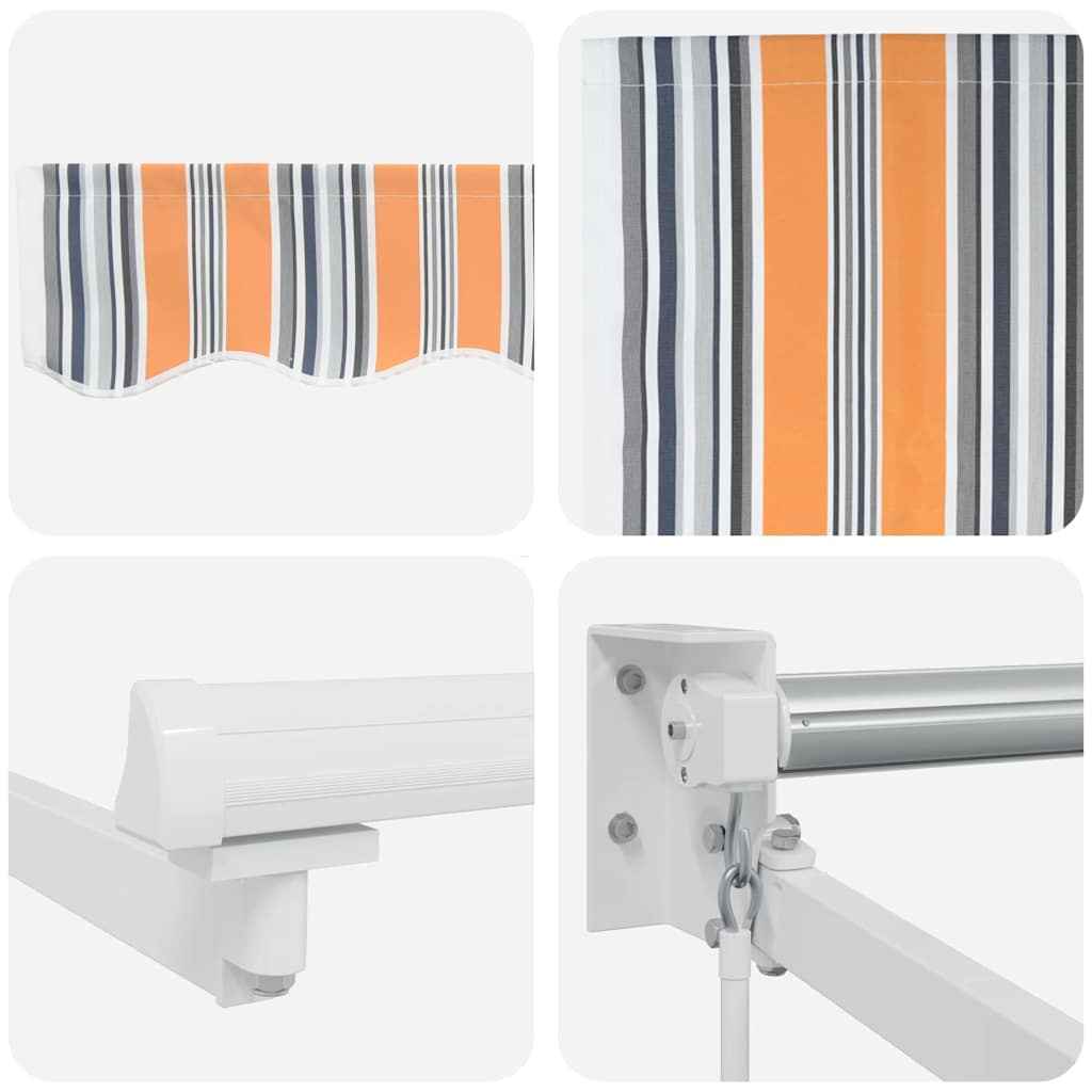 Inklapbaar Zonnescherm Multikleur 350 X 250 Cm Blauw En Oranje