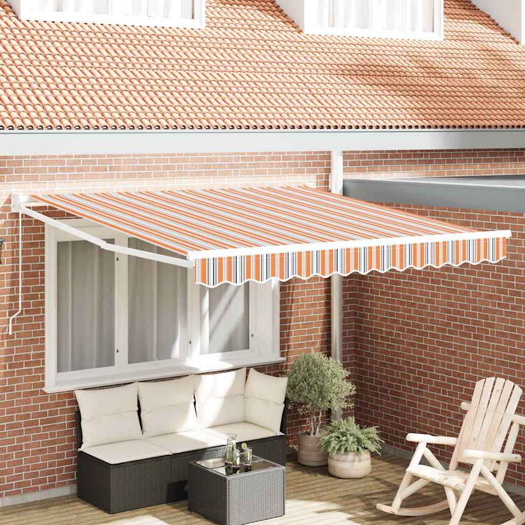 Inklapbaar Zonnescherm Multikleur 350 X 250 Cm Blauw En Oranje