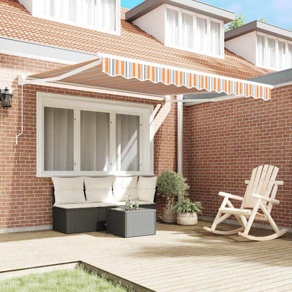 Inklapbaar Zonnescherm Multikleur 350 X 250 Cm Blauw En Oranje