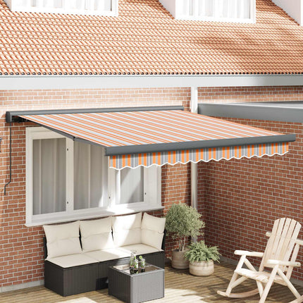 Uitschuifbare Luifel Meerkleurig Oranje/Grijs/Blauw/Wit