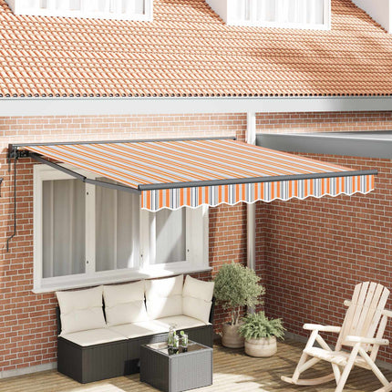Zijde Frame En 300 X 250 Cm Blauw En Oranje (Anthraciet Frame)