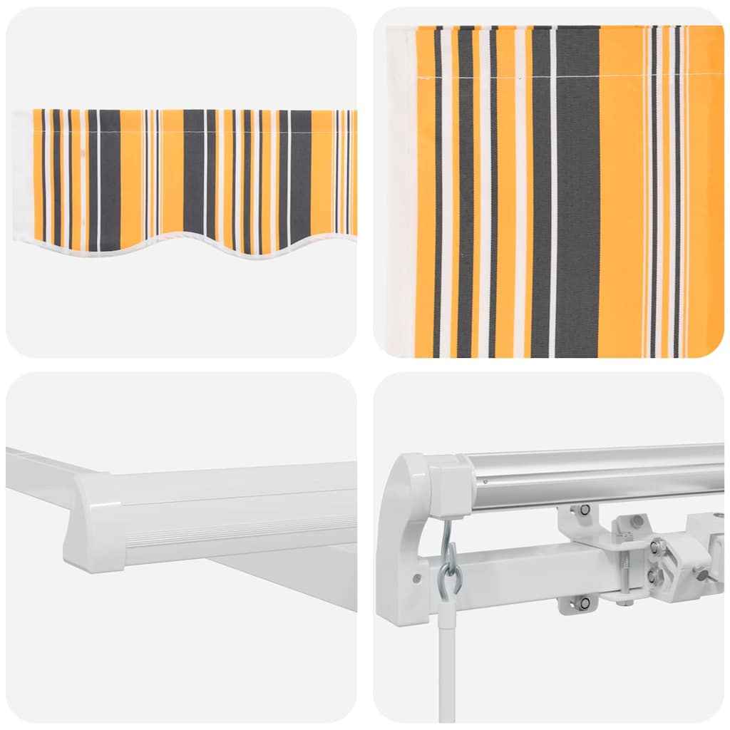 Inklapbaar Zonnescherm Multikleur 350 X 250 Cm Blauw En Oranje (Anthraciet Frame)