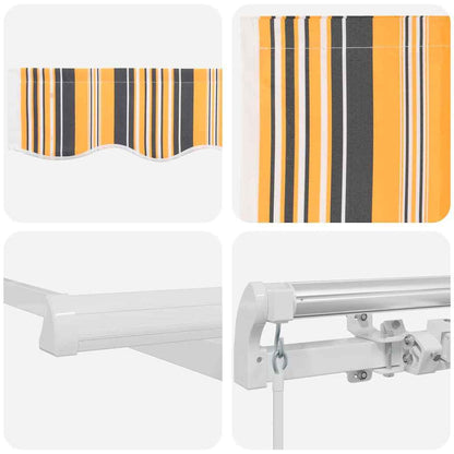 Inklapbaar Zonnescherm Multikleur 350 X 250 Cm Blauw En Oranje (Anthraciet Frame)