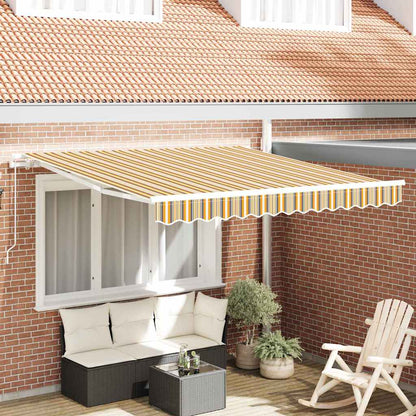 Inklapbaar Zonnescherm Multikleur 350 X 250 Cm Blauw En Oranje (Anthraciet Frame)