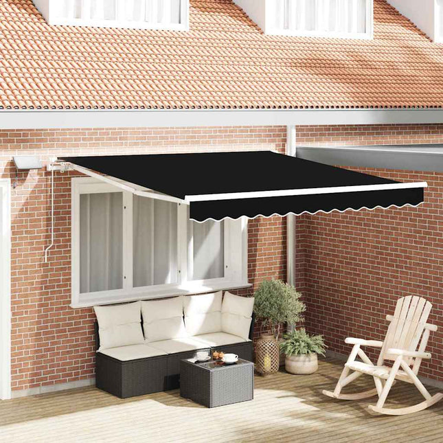 Uitschuifbare Luifel Stof En Aluminium Zwart