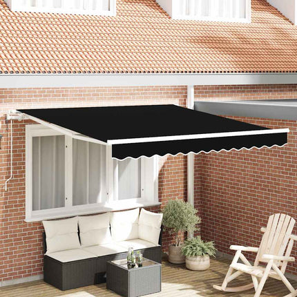 Uitschuifbare Luifel Stof En Aluminium Zwart