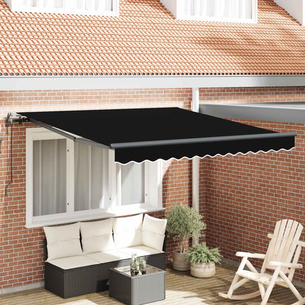 Uitschuifbare Luifel Stof En Aluminium Zwart