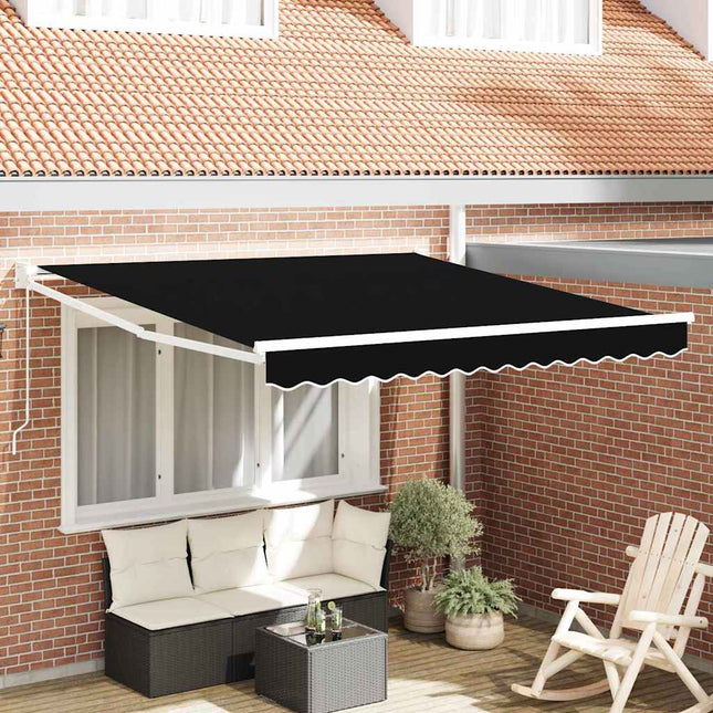 Inklapbaar Zonnescherm Zwart 350 X 250 Cm Zwart