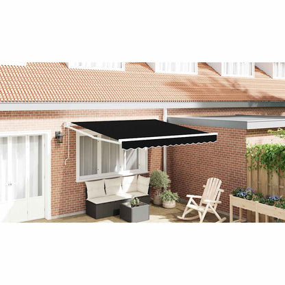 Inklapbaar Zonnescherm Zwart 350 X 250 Cm Stof Zwart