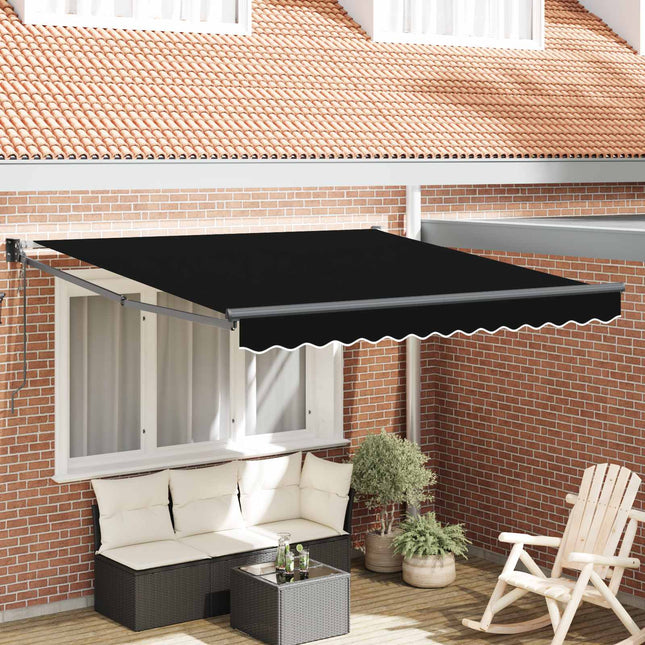 Inklapbaar Zonnescherm Zwart 350 X 250 Cm Zwart