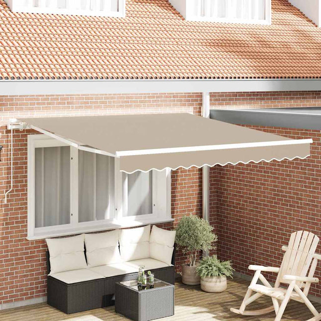 Inklapbaar Zonnescherm Beige 350 X 250 Cm Zwart (Anthraciet Frame)