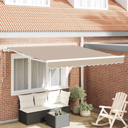 Uitschuifbare Luifel 350 X 250 Cm Stof En Aluminium Beige