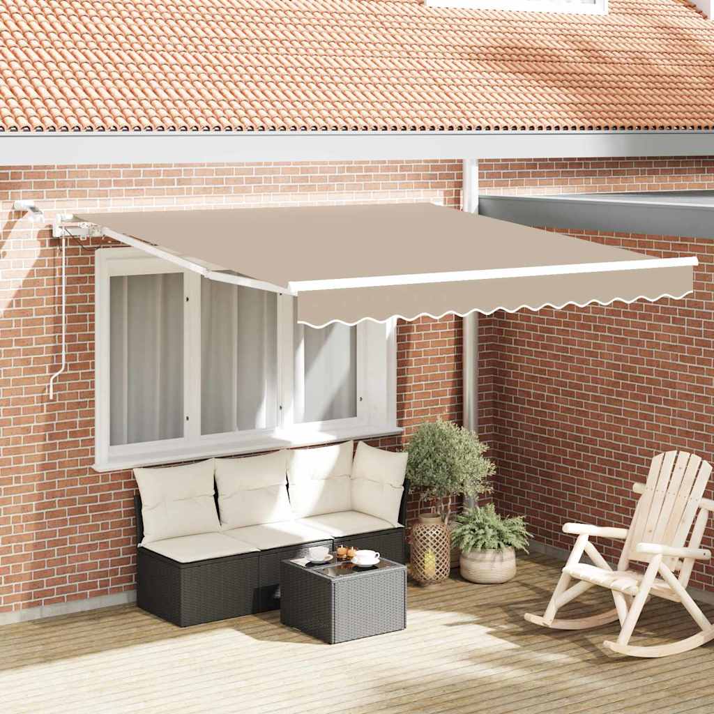 Inklapbaar Zonnescherm Polyester En Metaal Beige