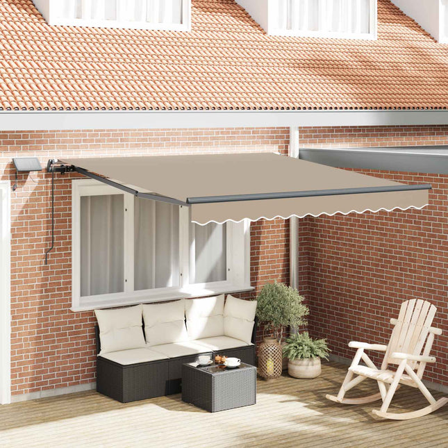 Inklapbaar Zonnescherm Stof Beige
