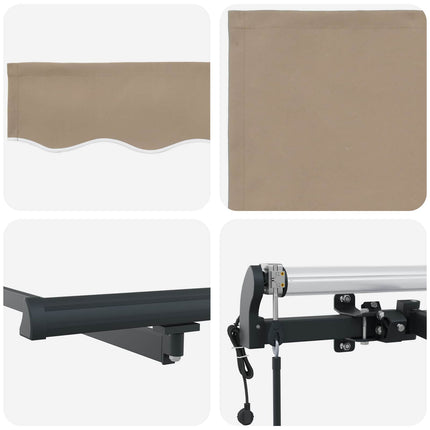 Uitschuifbare Luifel Stof En Aluminium Beige