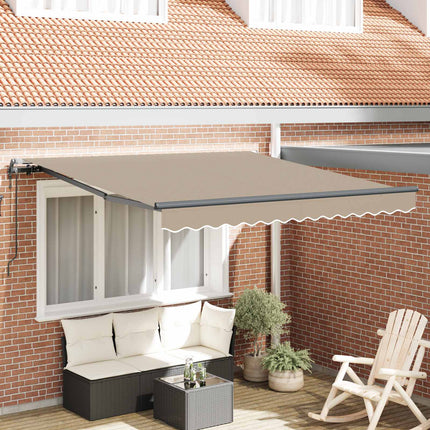 Uitschuifbare Luifel Stof En Aluminium Beige
