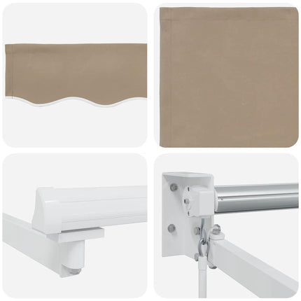 Uitschuifbare Luifel Beige 350 X 250 Cm Beige (Wit Frame)