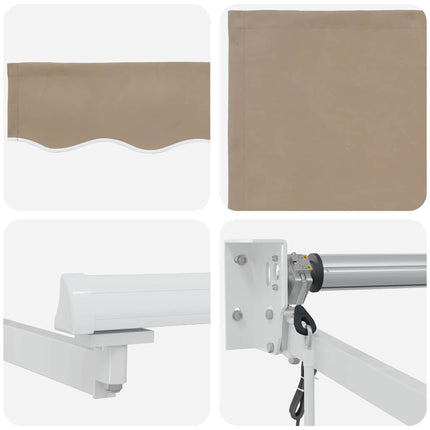 Uitschuifbare Luifel 350 X 250 Cm Polyester En Metaal Beige