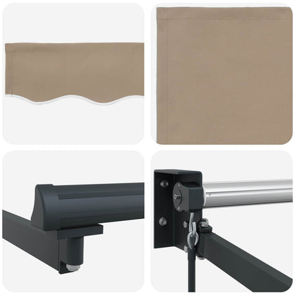 Uitschuifbare Luifel Beige 350 X 250 Cm Beige (Anthraciet Frame)