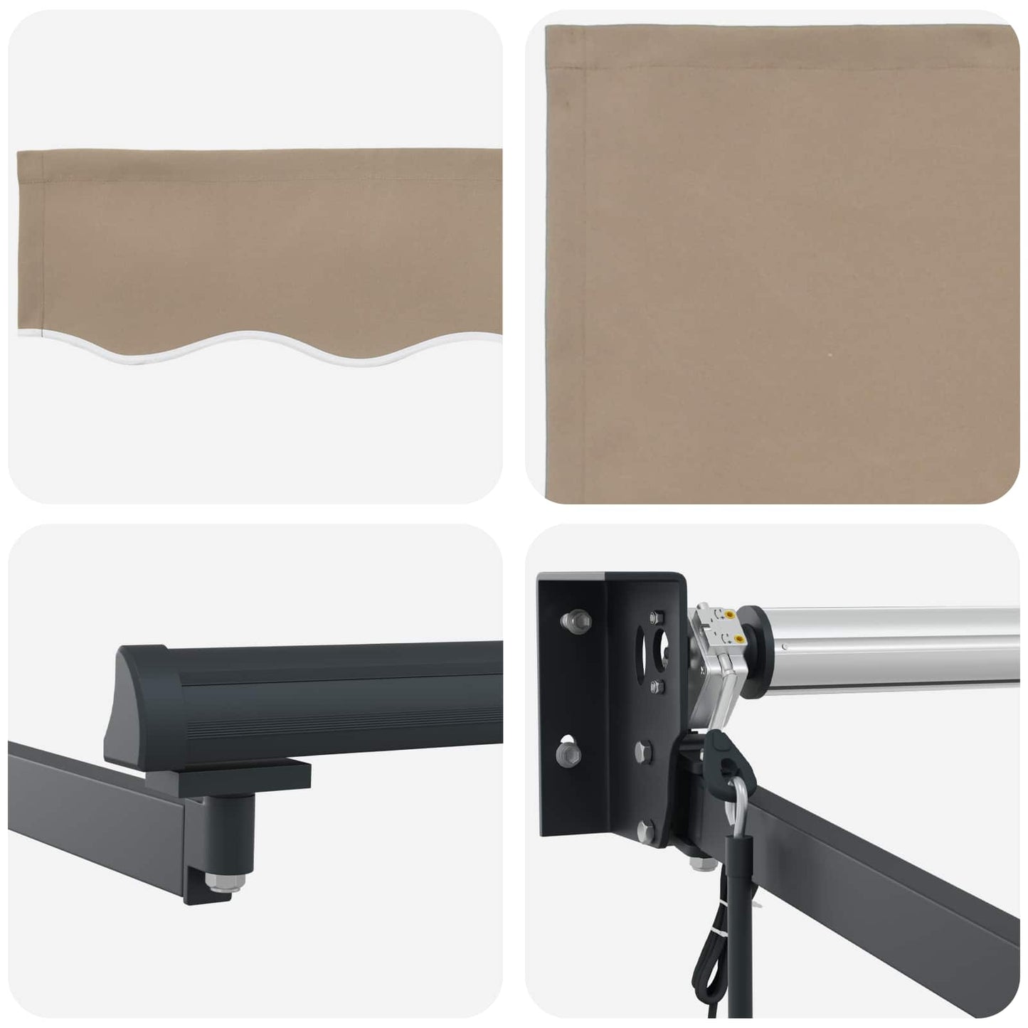 Inklapbaar Zonnescherm Beige 350 X 250 Cm Beige