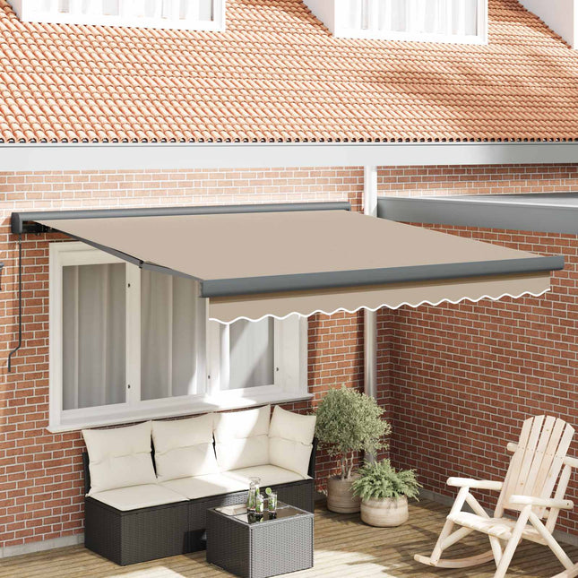 Uitschuifbare Luifel Canvas En Aluminium Beige