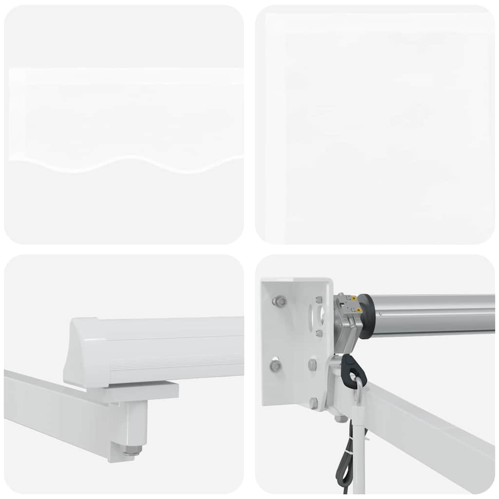 Inklapbaar Zonnescherm Wit 350 X 250 Cm Polyester En Aluminium Wit