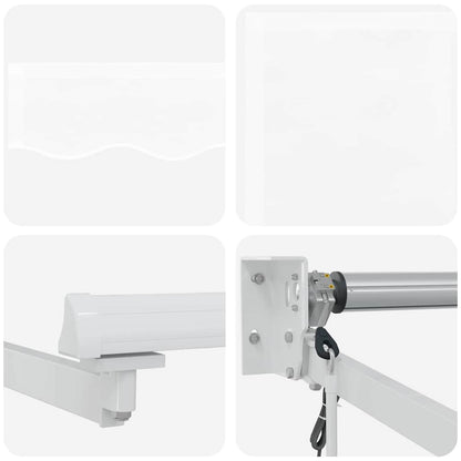 Inklapbaar Zonnescherm Wit 350 X 250 Cm Polyester En Aluminium Wit