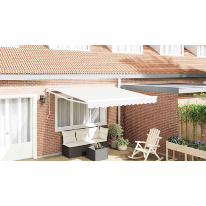 Inklapbaar Zonnescherm Wit 350 X 250 Cm Polyester En Aluminium Wit
