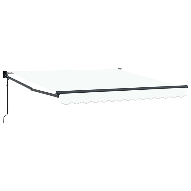 Inklapbaar Zonnescherm Wit 350 X 250 Cm Polyester En Aluminium Wit (Anthraciet Frame)