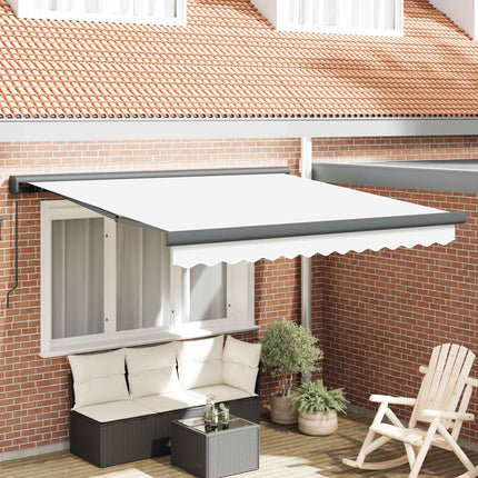 Uitschuifbare Luifel Canvas En Aluminium Wit