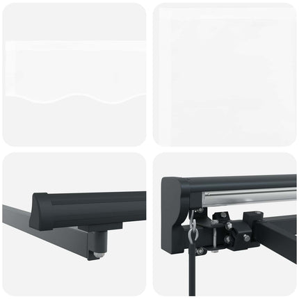 Zijde Frame Wit 350 X 250 Cm Polyester Met Pu-Coating Wit (Anthraciet Frame)