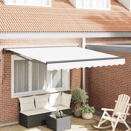 Zijde Frame Wit 350 X 250 Cm Polyester Met Pu-Coating Wit (Anthraciet Frame)