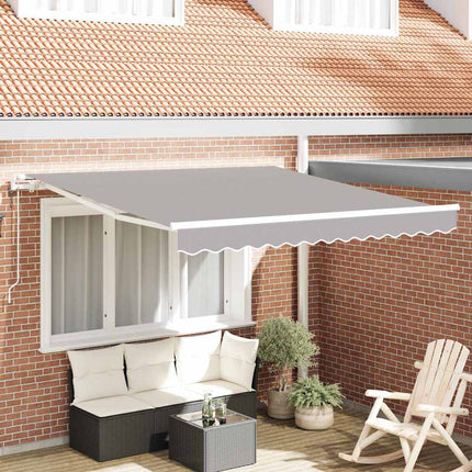 Uitschuifbare Luifel 350 X 250 Cm Stof En Aluminium Lichtgrijs