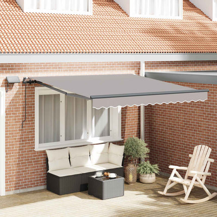 Uitschuifbare Luifel Stof En Aluminium Lichtgrijs