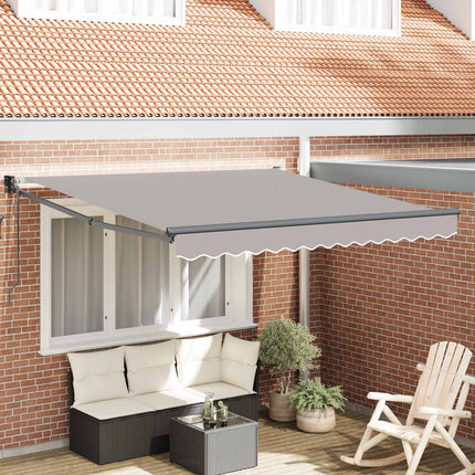 Uitschuifbare Luifel Lichtgrijs 350 X 250 Cm Lichtgrijs (Anthraciet Frame)