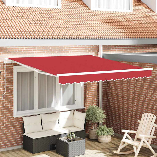 Inklapbaar Zonnescherm Rood 350 X 250 Cm Polyester En Aluminium Lichtgrijs (Anthraciet Frame)
