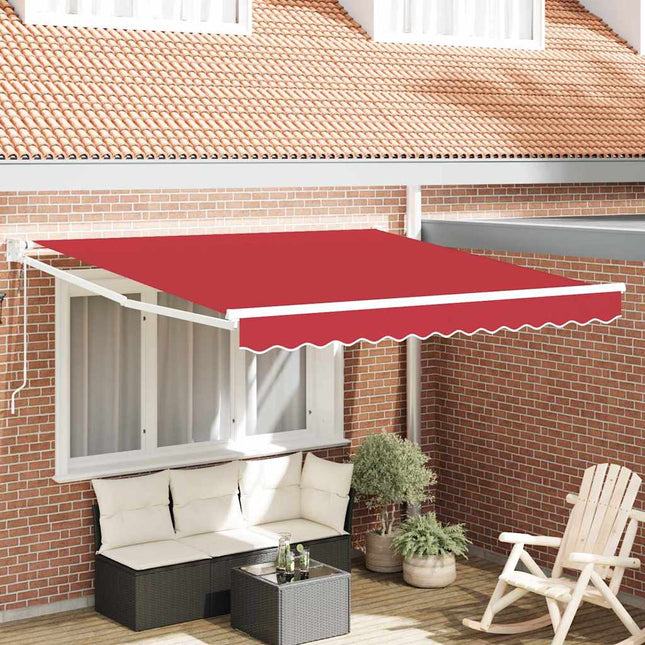 Inklapbaar Zonnescherm Rood 350 X 250 Cm Polyester En Aluminium Rood
