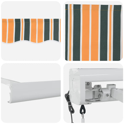 Uitschuifbare Luifel 350 X 250 X 165 Cm Groen En Geel