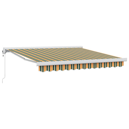 Uitschuifbare Luifel 350 X 250 X 165 Cm Groen En Geel