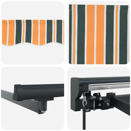Zijde Frame En 350 X 250 Cm Polyester Met Pu-Coating Groen En Geel (Anthraciet Frame)