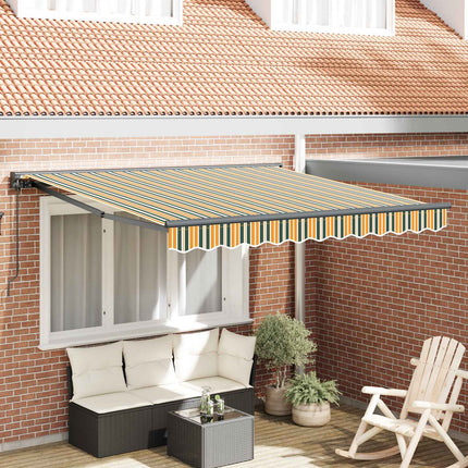 Uitschuifbare Luifel En Groen En Geel (Anthraciet Frame)